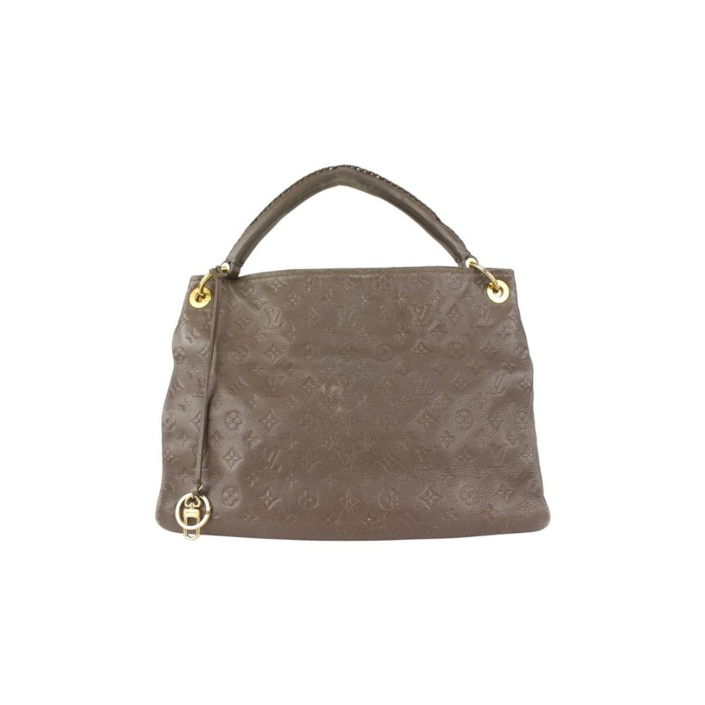 Louis Vuitton Brown Terre Leather Monogram Empreinte Artsy MM Hobo Bag 26lu712s